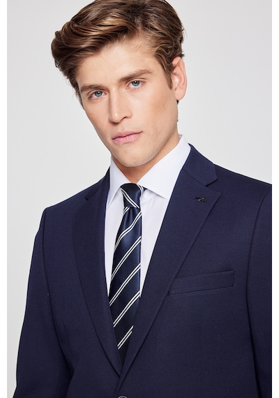 AC&Co / Altınyıldız Classics Erkek Lacı Slim Fit Dar Kesim Mono Yaka Beli Bağlamalı Kapak Cepli Esnek Takım Elbise Lacı