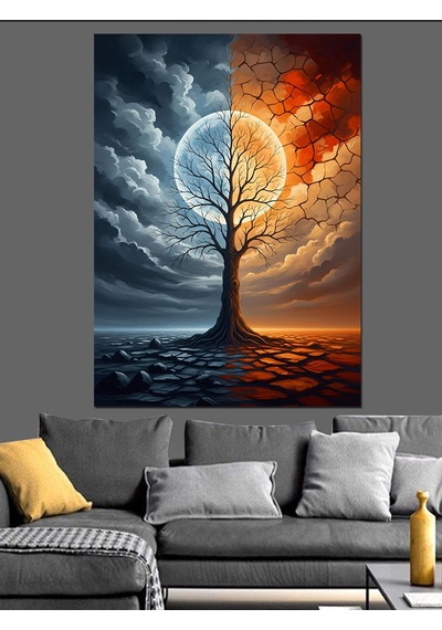 Ahşap Tablo Gece Ve Gündüz Hayat Ağacı