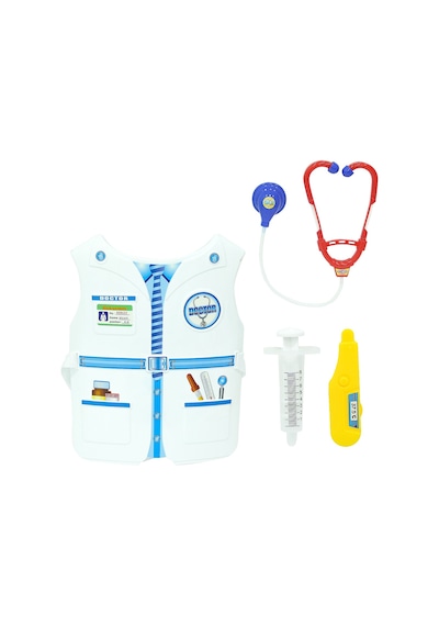 Kartela Kostümlü Erkek Doktor Seti