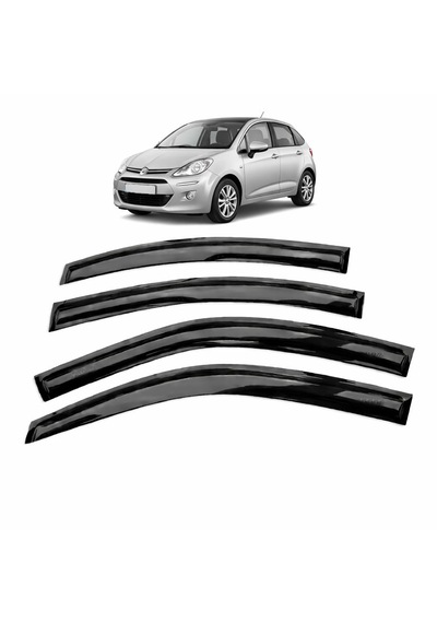 Citroen C3 2010-2013 Slim Cam Rüzgarlığı 4 Parça