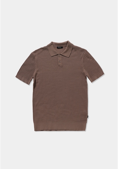 Colin's Colins Regular Fit Polo Yaka Jakarlı Erkek Kahverengi Kısa Kol Kazak Cl1082368 Q1.v2 Tpe Gri