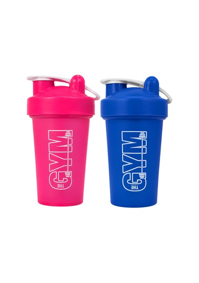 Gym Shaker 550 Ml Ölçekli Ve Sızdırmaz Kapaklı Protein Shaker 2'li Set Pembe+mavi Pembe-mavi