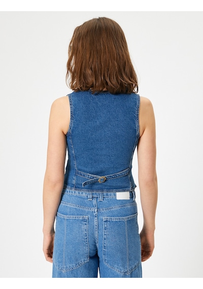 Koton Kot Yelek Kolsuz Düğmeli V Yaka Fleto Cepli Slim Fit Orta İndigo 5wal20001md İndigo Koton Kot Yelek Kolsuz Düğmeli V Yaka Fleto Cepli Slim Fit Orta İndigo 5wal20001md İndigo