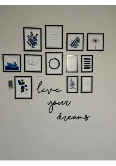Live Your Dreams Dekoratif Duvar Yazısı Mdf Duvar Dekorasyon
