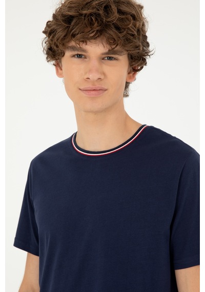 U.S. Polo Assn. Erkek Regular Fit Bisiklet Yaka Lacivert Tişört 50294289-VR033