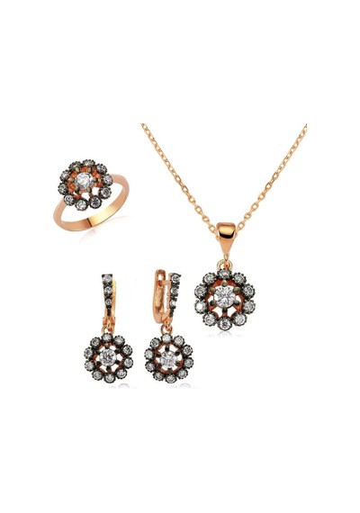 Gümüş Elmas Model Çiçek Bayan Set Çok Renkli 00628703