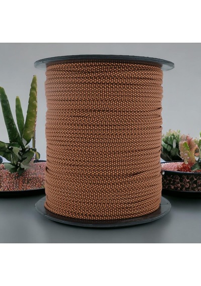 Mg Ropes Paracord İp 4 Mm Turuncu Siyah Desenli Renk No:57 10 Metre Çok Renkli