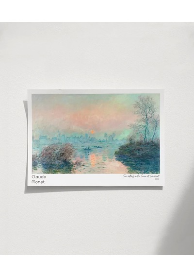 Çerçevesiz Poster Claude Monet Lavacourt'ta Seine Nehri'nde Gün Batımı
