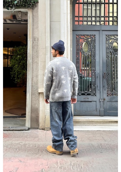 Flaw Çizgili Baggy Jean İndigo İndigo