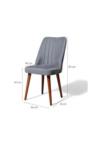 Polo Sandalye - Soho Siyah - Ahşap Ceviz Ayaklı