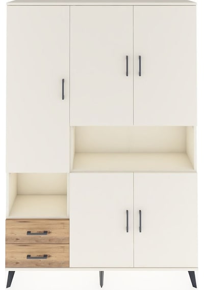 Arges Dolap 10 Raflı 2 Çekmeceli 5 Kapaklı 132x30x195 Aytaşı-aytaşı/çam Aytası/atlas Çam