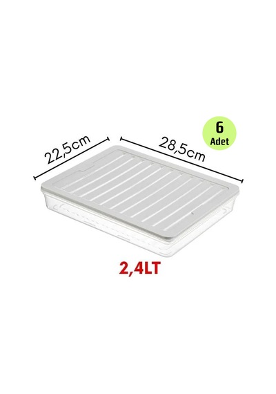 6 Adet 2400 Ml Buzluk Derin Dondurucu Buzdolabı Düzenleyici Hava Almaz Saklama Kabı Karışık