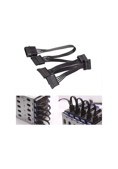 4355 Molex İde 4 Pin To 5 Port Sata Power Hdd Güç Çoklayıcı Kablosu