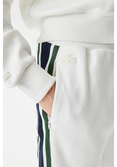 Lacoste Women's Joggers Slim Fit Renk Bloklu Organik Pamuk Kadın Eşofman Altı Beyaz
