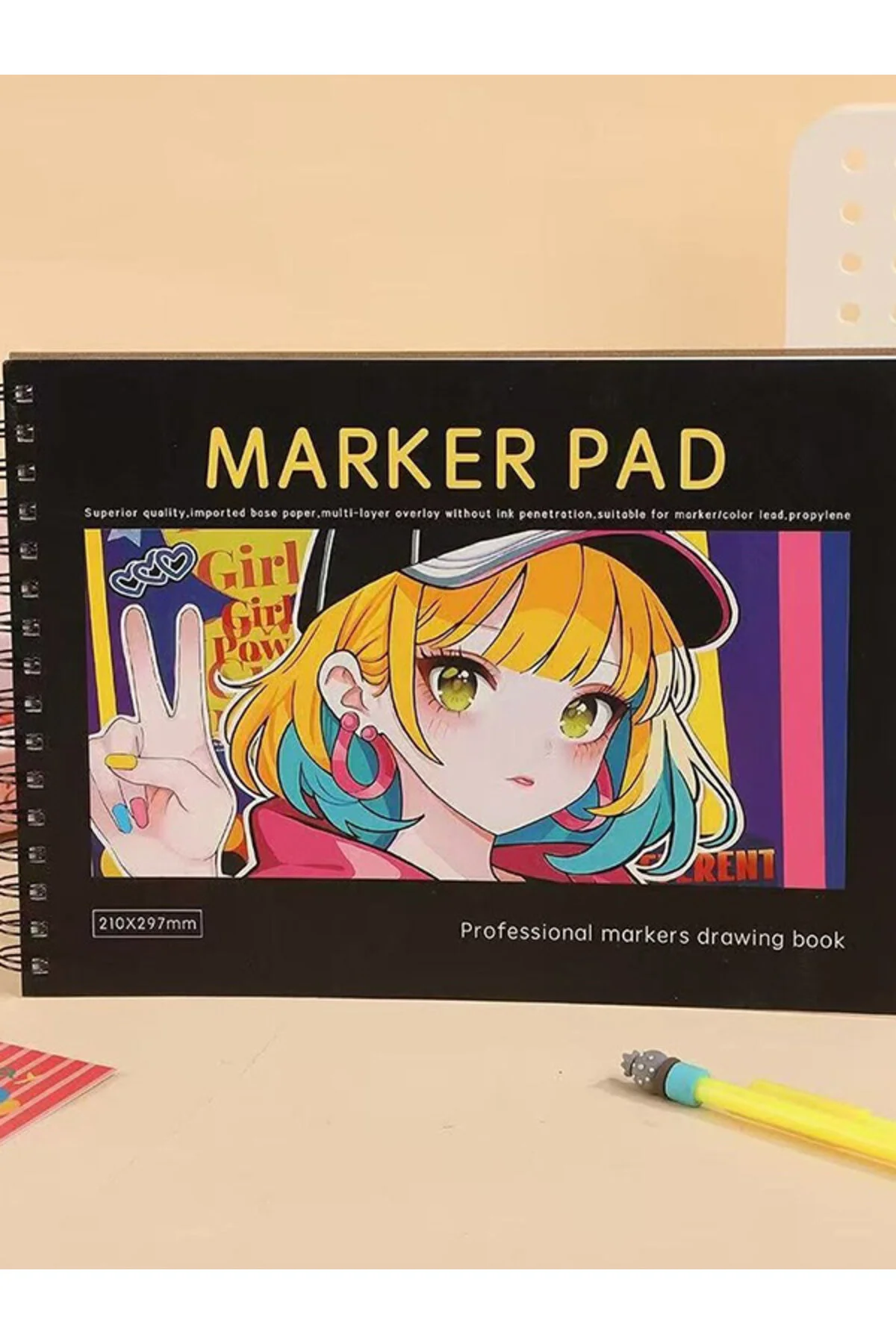 A4 50 Sayfalık 120g Marker Kalem Defteri Çok Renkli