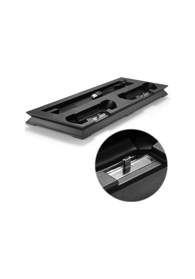 Ps4 Slim Multi Fonksiyonel Fanlı Ve Gamepad Şarjlı Stand Siyah