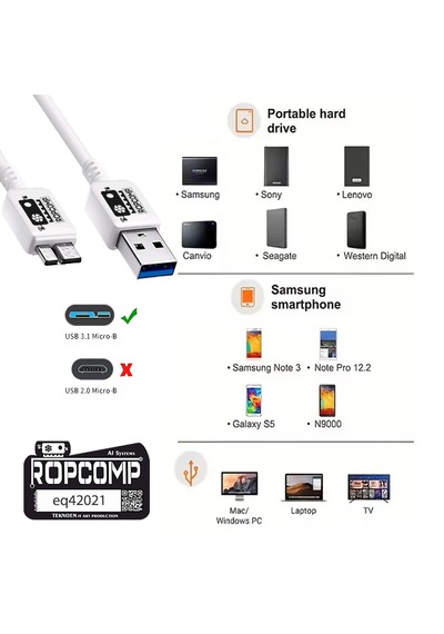 Usb Micro-b Data Kablosu Usb 2.0 100cm