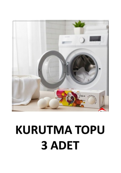 Woolyball Yün Kurutma Topu 3 Lü Kırışık Giderici - Kurutma Makinesi İçin Açık Bej
