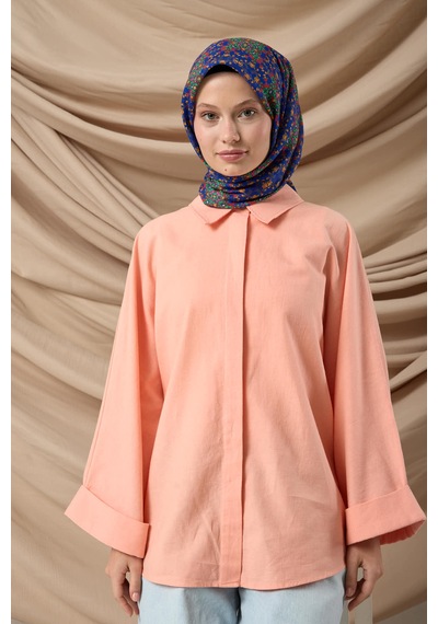 Silk Home Mozaik Desen Soft Pamuk Eşarp Saks Kırmızı