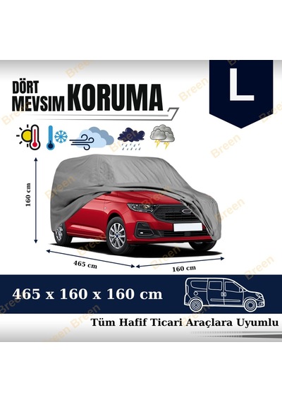 Breen Ticarilere Uyumlu Gri - L Araba Branda, Oto Örtüsü Araç Uzunluğu 4.55m-4.65m Arası Gri - L Beden