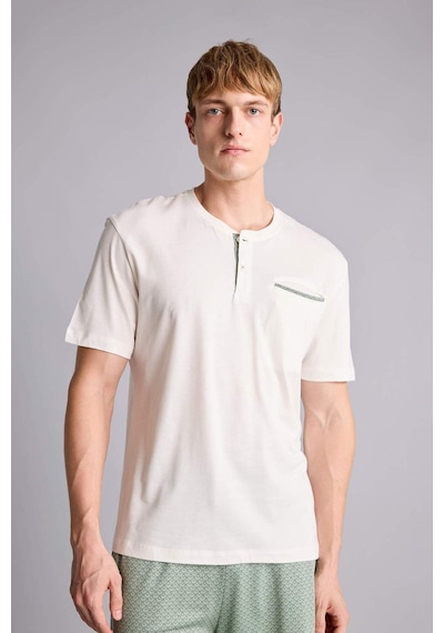 Defacto New Regular Fıt Kısa Kollu 2li Modal Ecru Şortlu Pijama Takımı I0887ax26hser105 Ekru-er105