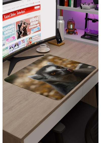 Lemur Kaymaz Dikişli Kauçuk Oyuncu Mousepad V1 - 48x40 Xl Gaming Mouse Pad Fare Altlığı