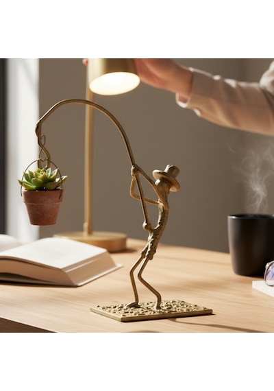 Dekoratif Metal Figür Sukulent Saksı Askılığı SPH003