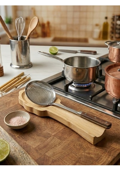Mucit Home Bambu Çiçek Kaşık Altlığı / Kaşıklık Ahşap