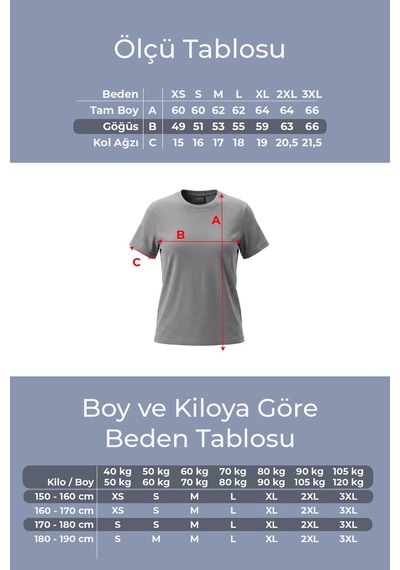 Goffra Kadın Vision Bisiklet Yaka Premium Kalite Yoğun Dokulu Pamuklu T-shirt Koyu Gri W101-r0220-04