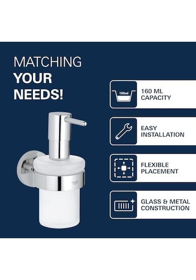 Sıvı Sabunluk Seti Essentials Krom - 40448001 000 Açık Krem