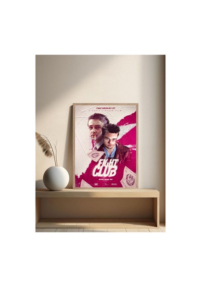 Fight Club Doğal Ahşap Çerçeveli Tek Parça Dekoratif Tablo Çok Renkli - 843840739 Çok Renkli