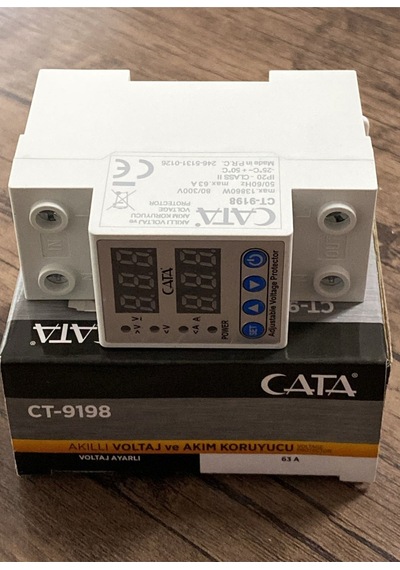 Cata 63 Amper Dijital Akıllı Voltaj Ve Akım Koruyucu Ct-9198 Cata 0