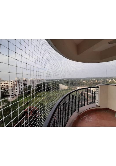 Allmart File 6 Mm İp Kalınlıklı Güvenlik Filesi - 5x5 CM Balkon, Çocuk ve Kedi Koruma Filesi Yüksek Mukavemetli