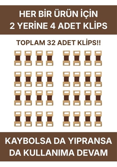 Elastik Bandaj Seti 8 Li 2x6cm+2x10cm+2x15cm+2x20cm 32 Klipsli 4,5 Metreye Kadar Uzar, Spor Ve Günlük Kullanım