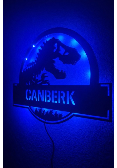 Dinozor Işıklı Led Pano - Kişiye Özel Çocuk Odası Lamba Çok Renkli