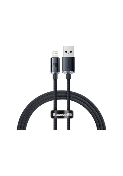 Crystal Shine Hızlı Şarj Kablosu, Lightning 1.2m, İphone Uyumlu, Güçlendirilmiş Yapı, Dayanıklı Ve Hızlı Veri Aktarımı, Siyah