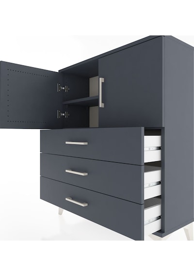 Arges Şifonyer 2 Raflı 3 Çekmeceli 2 Kapaklı 88x30x106 Antras... Antrasit