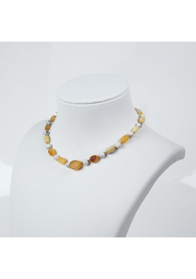 Havlit-damla Kehribar Kolye Ve Bileklik Set Sarı