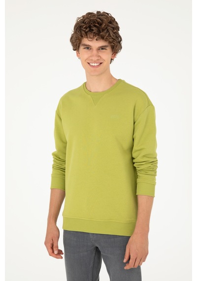 U.S. Polo Assn. Erkek Bisiklet Yaka Fıstık Basic Şardonlu Sweatshirt 50295148-VR087