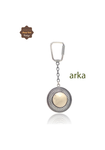 Ayyıldız Ve İsimli Plaka Çift Taraflı Oksitli Gümüş Telkari Anahtarlık 201025169 Gümüş