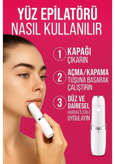 Mini Yüz Epilatör Tüy Alma Cihazı Kadınlara Özel Cilt Temizleyici Epilatör Makinesi