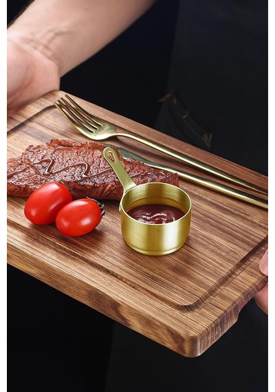 Komple 304 Çelik 60 Ml Gold Sosluk Kahvaltılık Ketçap Mayonez Sos Kabı Cin632sr Çok Renkli