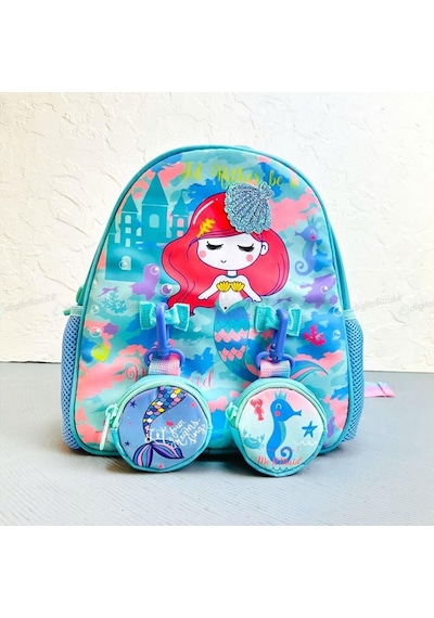 Vest Anaokulu Çantası Turkuaz Unicorn