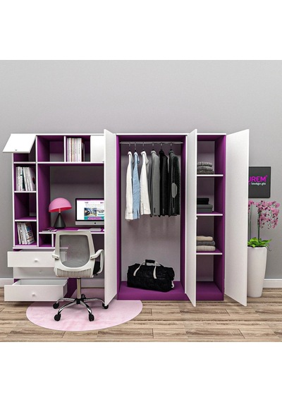 Lucky Dolaplı Çalışma Masası Mdf Siyah