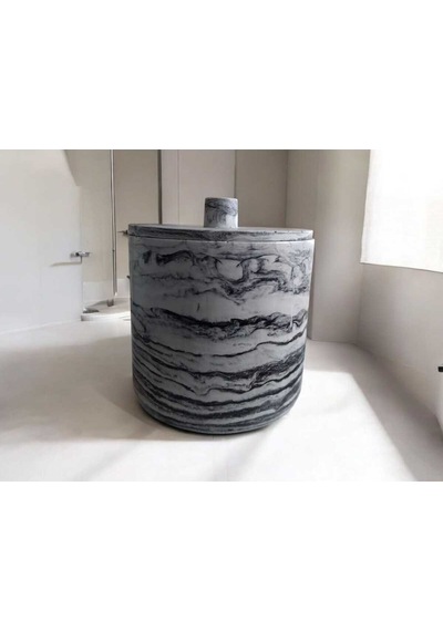Antrasit Desen Beton Banyo Ve Mutfak Çöp Kovası ,4 Litre,aksesuar,dekorasyon Gri