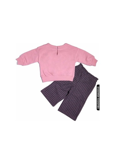 Xo Kids Kız Bebek Kareli Örme Pantolon 6-24 Ay 20525 Gri