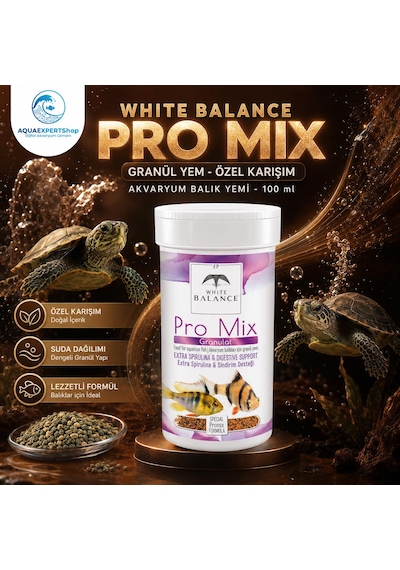 White Balance Pro Mix Granül Yem - Özel Karışım - Akvaryum Balık Yemi - 100 Ml