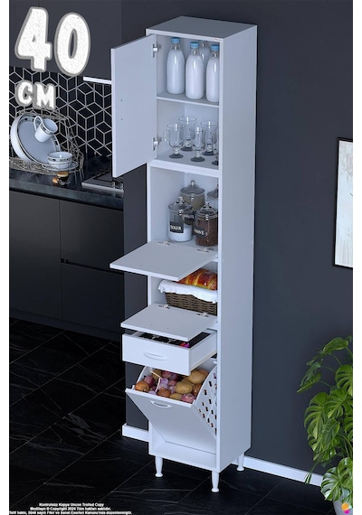 Zümra 40 Cm Beyaz Mutfak Dolabı Patates Soğan Saklama Dolabı Çok Amaçlı Kiler Banyo Dolabı 40x226x32 Zümra 40 Cm Beyaz Mutfak Dolabı Patates Soğan Saklama Dolabı Çok Amaçlı Kiler Banyo Dolabı 40x226x32