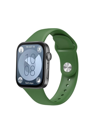 Butam Bilişim Huawei Watch Fit 3 Krd-11 22mm Silikon Kordon-koyu Yeşil