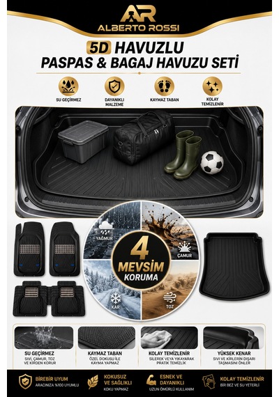 Mg Hs Turbo Hybrıd 2024+ Uyumlu Araca Özel 3d Bagaj Havuzu Ve Paspas Venüs Krom